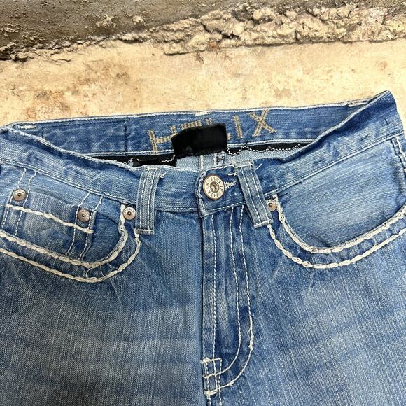 Helix Women's Bootcut Jeans 29x30 Medium Blue Distressed Denim Casual Fit Pants - Picture 2 of 9